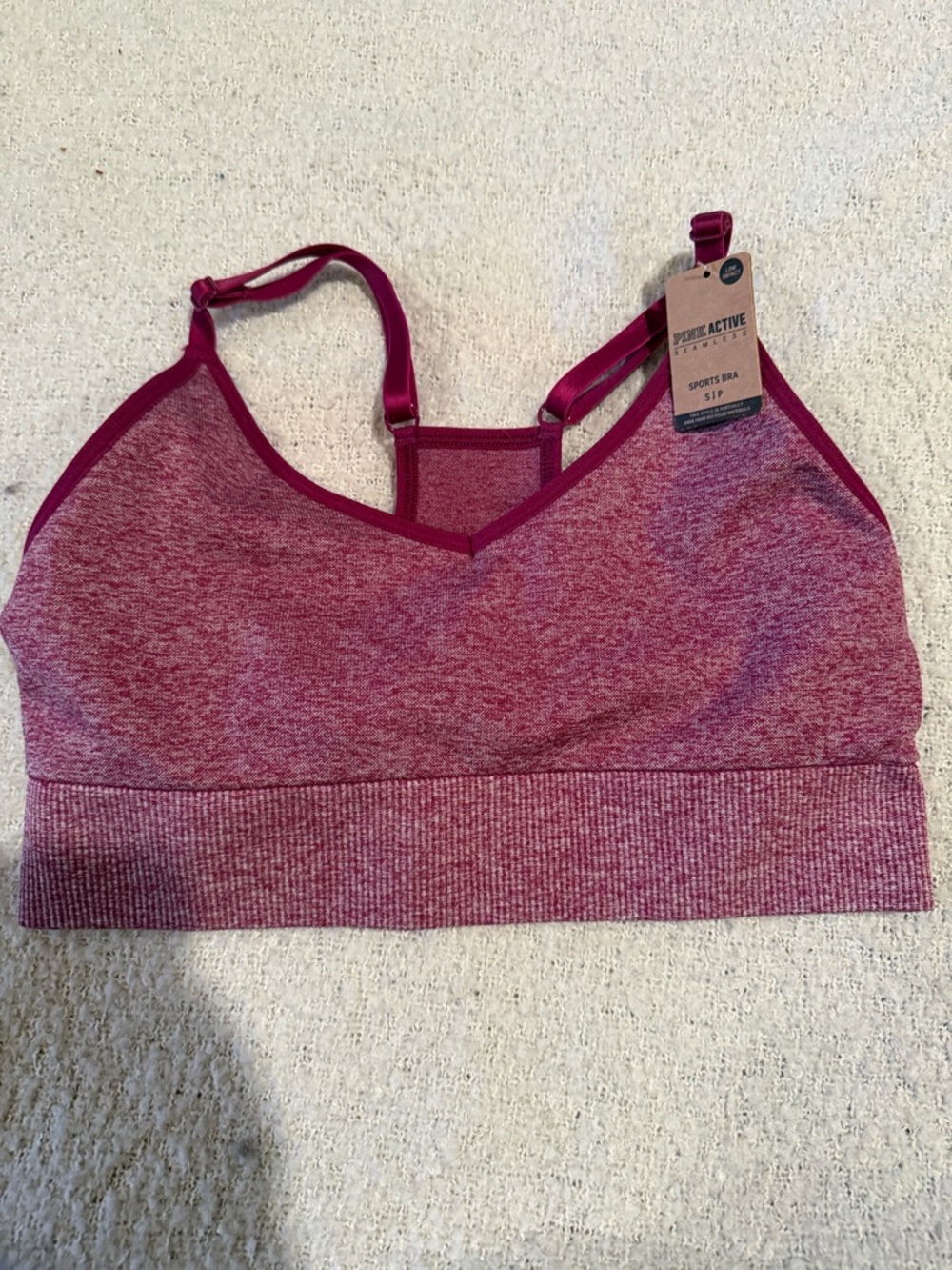 pink Active size small NWT light impactWomen's Seamless Marled Sports Bra - Wine